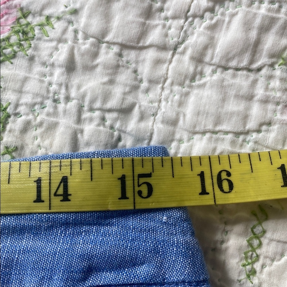 Talbots Embroidered Needlework Floral Linen Blend Skirt Blue Lined Sz 8 - Picture 8 of 8